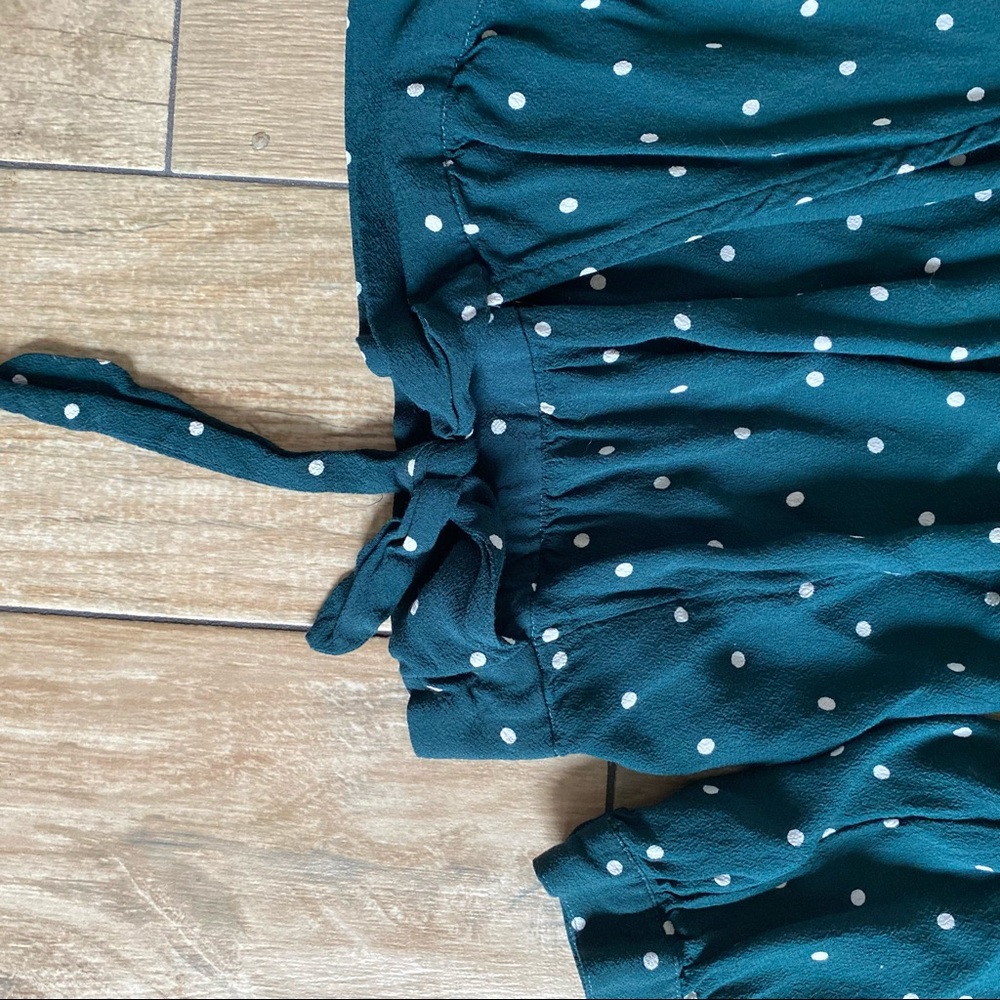 Madewell green polka dot surplice top size XS - Picture 3 of 7